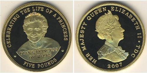 5 Pound Tristan da Cunha Silver Elizabeth II (1926-2022)