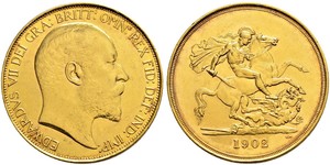 5 Pound 大不列颠及爱尔兰联合王国 (1801 - 1922) 金 爱德华七世 (1841-1910)