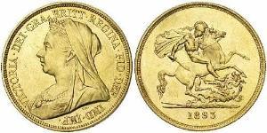 5 Pound 大不列颠及爱尔兰联合王国 (1801 - 1922) 金 维多利亚 (英国君主)
