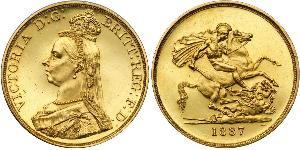 5 Pound 大英帝国 / 大不列颠及爱尔兰联合王国 (1801 - 1922) 金 维多利亚 (英国君主)