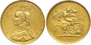 5 Pound 大英帝国 / 大不列颠及爱尔兰联合王国 (1801 - 1922) 金 维多利亚 (英国君主)
