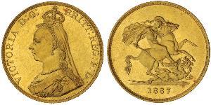 5 Pound 大英帝国 / 大不列颠及爱尔兰联合王国 (1801 - 1922) 金 维多利亚 (英国君主)