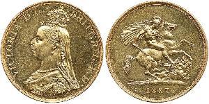5 Pound 大英帝国 / 大不列颠及爱尔兰联合王国 (1801 - 1922) 金 维多利亚 (英国君主)