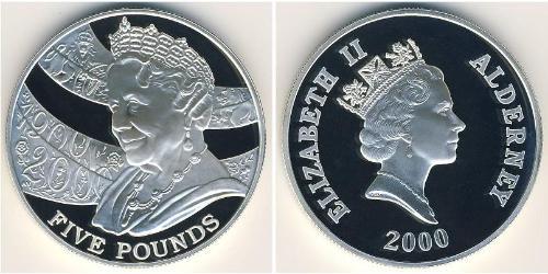 5 Pound  銀 伊丽莎白二世 (1926-2022)