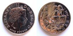 5 Pound United Kingdom (1922-) 镍/銅 伊丽莎白二世 (1926-2022)