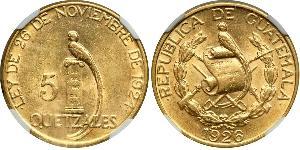 5 Quetzal Guatemala (1838 - ) Oro 