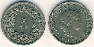 5 Rappen / 5 Centime Svizzera Rame/Argento/Nichel 