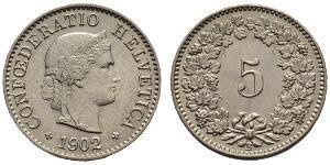5 Rappen / 5 Centime Svizzera Rame/Argento/Nichel 