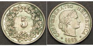 5 Rappen / 5 Centime Svizzera Rame/Argento/Nichel 