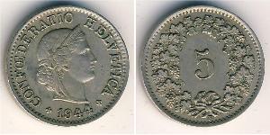 5 Rappen / 5 Centime Svizzera Rame/Argento/Nichel 