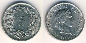5 Rappen / 5 Centime Svizzera Rame/Argento/Nichel 