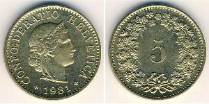 5 Rappen / 5 Centime Schweiz Silber/Kupfer/Nickel 