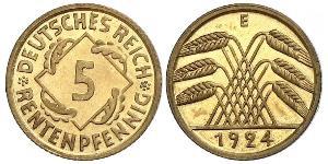 5 Reichpfennig Repubblica di Weimar (1918-1933) Ottone 