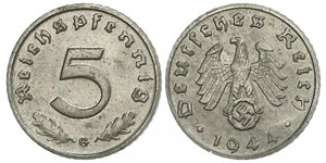 5 Reichpfennig Nazi Germany (1933-1945) Zinc 