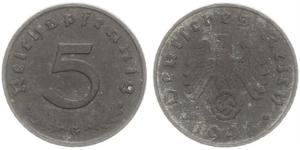 5 Reichpfennig Troisième Reich (1933-1945) Zinc 