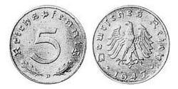 5 Reichpfennig Germania nazista (1933-1945) Zinco 