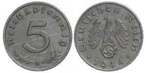 5 Reichpfennig Germania nazista (1933-1945) Zinco 