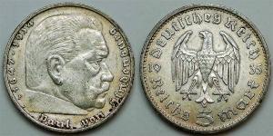 5 Reichsmark Troisième Reich (1933-1945) Argent Paul von Hindenburg