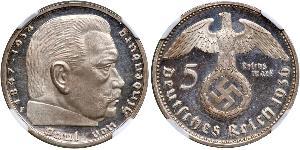5 Reichsmark Troisième Reich (1933-1945) Argent Paul von Hindenburg