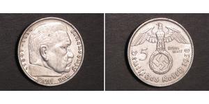 5 Reichsmark Troisième Reich (1933-1945) Argent Paul von Hindenburg