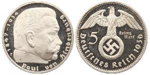 5 Reichsmark Troisième Reich (1933-1945) Argent Paul von Hindenburg