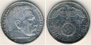5 Reichsmark Troisième Reich (1933-1945) Argent Paul von Hindenburg