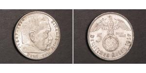 5 Reichsmark Troisième Reich (1933-1945) Argent Paul von Hindenburg