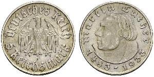 5 Reichsmark Germania nazista (1933-1945) Argento Martin Lutero