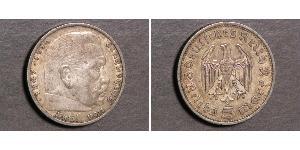 5 Reichsmark Germania nazista (1933-1945) Argento Paul von Hindenburg