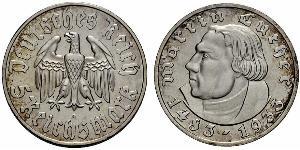 5 Reichsmark Germania nazista (1933-1945) Argento Martin Lutero