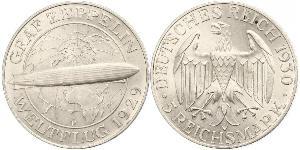 5 Reichsmark Repubblica di Weimar (1918-1933) Argento 