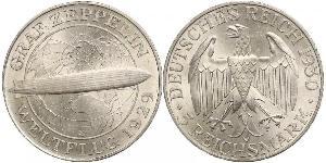 5 Reichsmark Repubblica di Weimar (1918-1933) Argento 