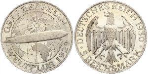 5 Reichsmark Repubblica di Weimar (1918-1933) Argento 