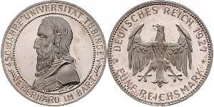 5 Reichsmark Repubblica di Weimar (1918-1933) Argento Eberhard I, Count of Württemberg
