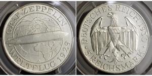 5 Reichsmark Repubblica di Weimar (1918-1933) Argento 