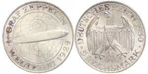 5 Reichsmark Repubblica di Weimar (1918-1933) Argento 