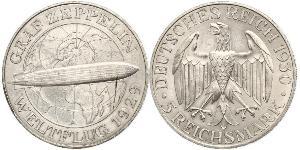 5 Reichsmark Repubblica di Weimar (1918-1933) Argento 