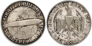 5 Reichsmark Repubblica di Weimar (1918-1933) Argento 