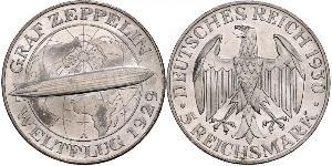 5 Reichsmark Repubblica di Weimar (1918-1933) Argento 