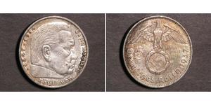 5 Reichsmark Alemania nazi (1933-1945) Plata Paul von Hindenburg