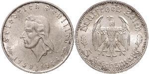 5 Reichsmark Alemania nazi (1933-1945) Plata Friedrich Schiller