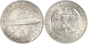 5 Reichsmark República de Weimar (1918-1933) Plata 