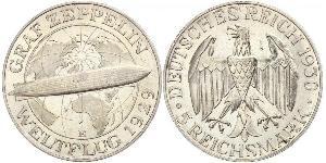 5 Reichsmark República de Weimar (1918-1933) Plata 