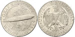 5 Reichsmark República de Weimar (1918-1933) Plata 