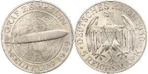 5 Reichsmark República de Weimar (1918-1933) Plata 