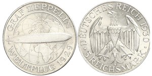 5 Reichsmark República de Weimar (1918-1933) Plata 