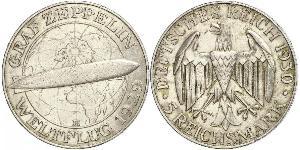 5 Reichsmark República de Weimar (1918-1933) Plata 