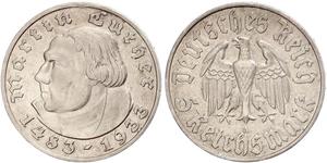 5 Reichsmark Deutsches Reich (1933-1945) Silber Martin Luther