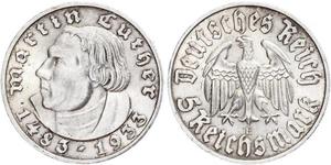 5 Reichsmark Deutsches Reich (1933-1945) Silber Martin Luther