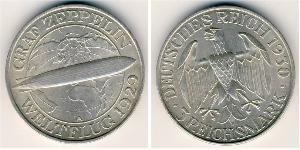 5 Reichsmark Веймарская республика (1918-1933) Серебро 